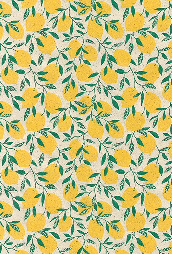 Graspapier Little Lemon Yellow & Groen 50cm x 200meter