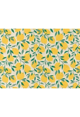 Cadeaupapier Gras little lemon yellow & groen 70cm x 200meter