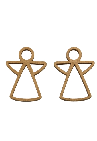 Houten Decoratie Engel Open Goud Hanger 6cm 100stuks Houten Decoratie Engel Open Goud Hanger 6cm 100stuks