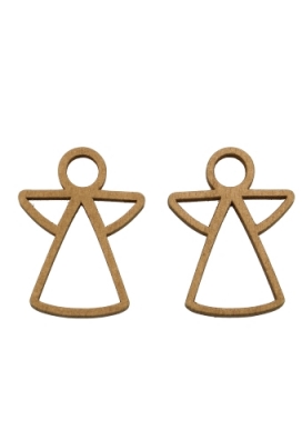 Houten Decoratie Engel Open Goud Hanger 6cm 100stuks Houten Decoratie Engel Open Goud Hanger 6cm 100stuks