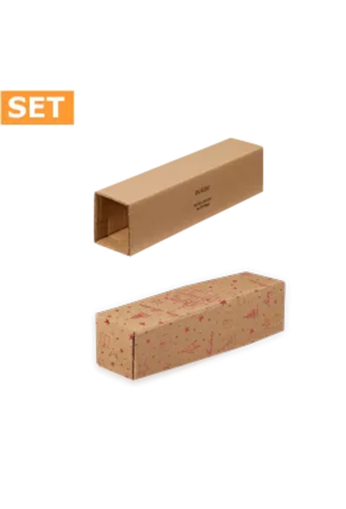 Wijnverzenddoos Xmas 1-fl & Interieur 41x9.5x11cm 25stuks