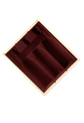 Wijnkist 3 Fles Schuifdeksel 3fles Bordeaux Inlay 34x27.7x9cm 10stuks