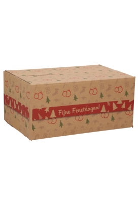 Kerstpakketdozen Fijne Feestdagen Kraft 31x20x14cm 30stuks