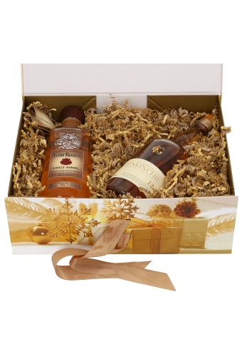 AKTIE Kerst Magneetdozen Golden Christmas Box & Lint 33x25x12cm 1stuk