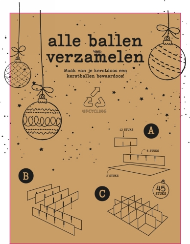 Kerstballen Interieur voor 45 kerstballen 15stuks