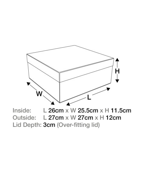 Luxueuze Geschenkdekseldoos Diamond Wit Mat 26x25.5x11.5cm 12stuks