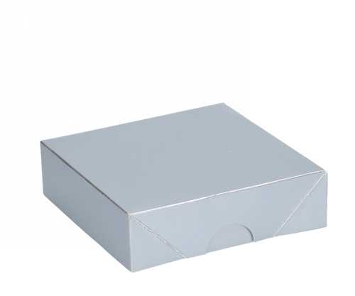 Kadodoosjes Dekseldoosje Zilver 12x12x3.5cm 250gr 25stuks OP IS OP