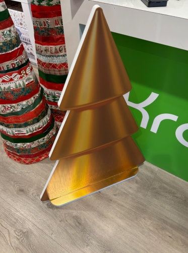 Decoratie Grote Etalage Staande Gouden Kerstboom 74 x 108cm 1stuks