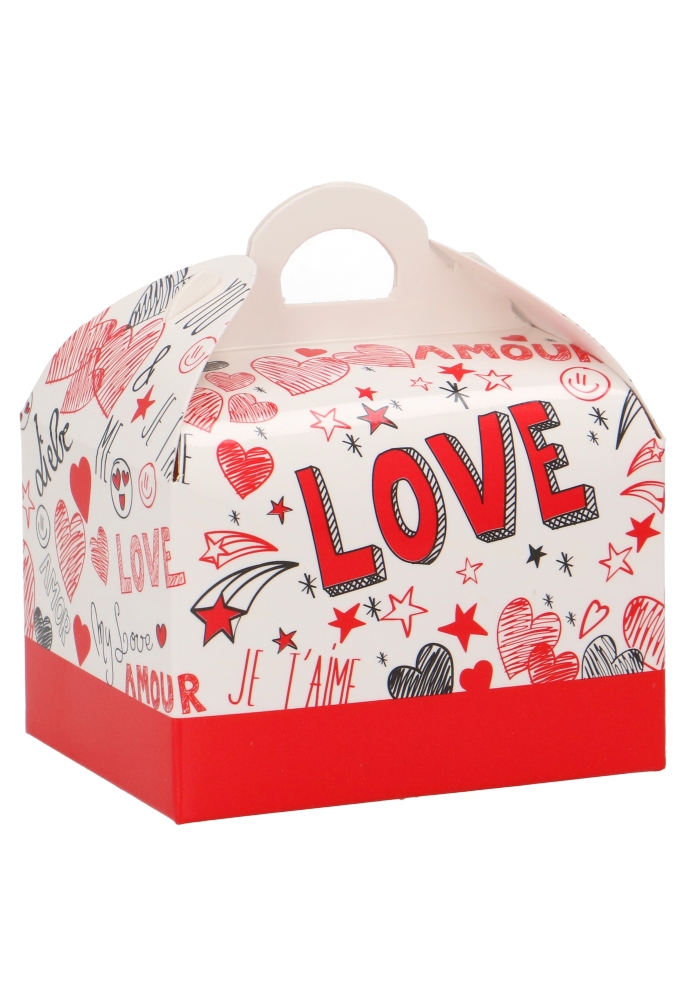 Bonbondoosjes Love 125gram Koffersluiting 7.6x6x4.8cm 24stuks