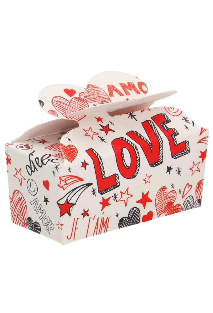 Bonbondoosjes Love 2 bonbons met vlindersluiting 6.5x3x3cm 25stuks