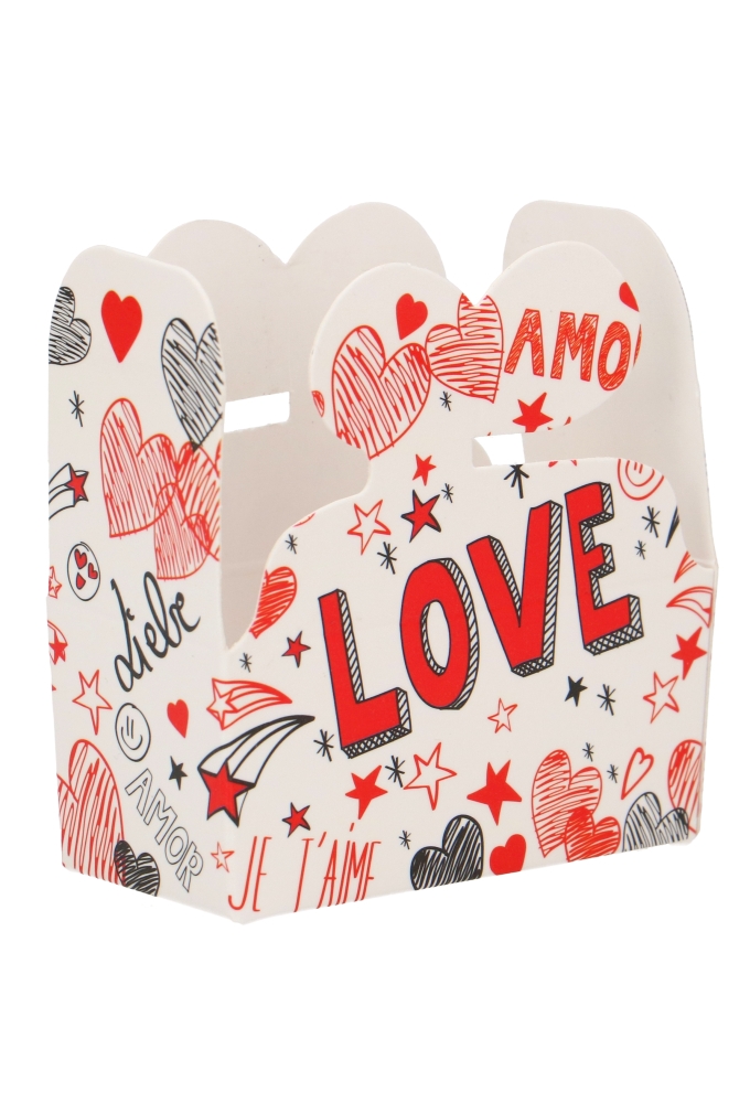 Bonbondoosjes Love 2 bonbons met vlindersluiting 6.5x3x3cm 25stuks