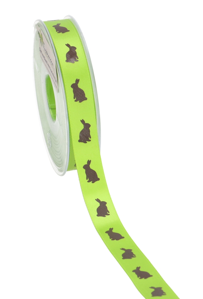 Kadolint Pasen Satijn Groen Haasje Chocolade 15mm x 25meter