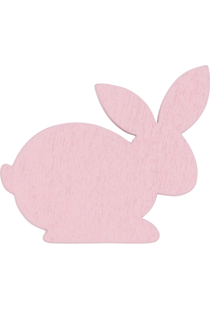 Houten Deco Haasje Roze & Plakker 3.5 x 3.5cm 50stuks