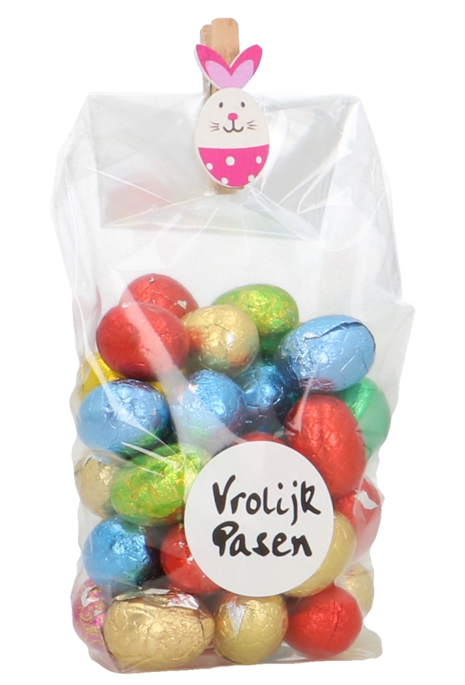 Houten Deco Knijper Paas Haasjes Fuchsia 2.2 x 3.7cm 36stuks