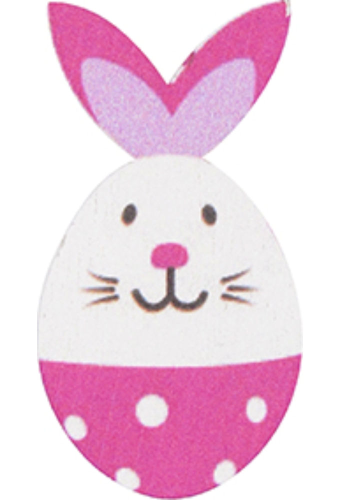 Houten Deco Knijper Paas Haasjes Fuchsia 2.2 x 3.7cm 36stuks