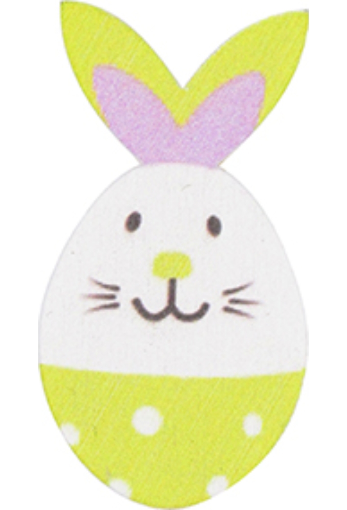 Houten Deco Knijper Paas Haasjes Geel 2.2 x 3.7cm 36stuks