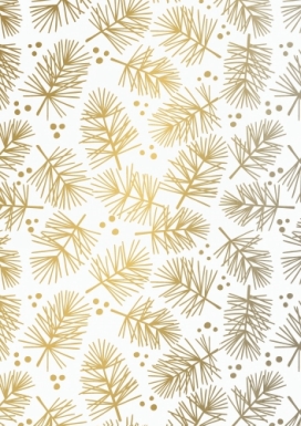 Kerstpapier Pine Goud 50x70cm 250vellen