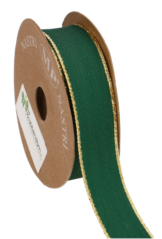 Luxe Kadolint Double Groen & Metallic Goud 25mm x 10meter