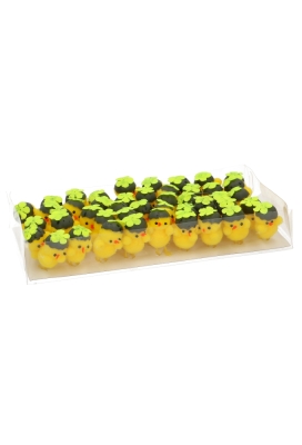 Chenille Tweety Kuikens Geel Met Eidopje 3.5 x 3cm 45stuks