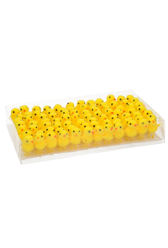 Chenille Tweety Kuikens Geel 3.3cm 84stuks