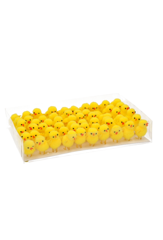 Chenille Tweety Kuikens Geel 4.3cm 60stuks