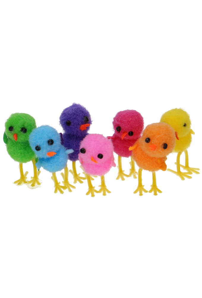 Chenille Tweety Kuikens Gekleurd 3.5cm 96stuks