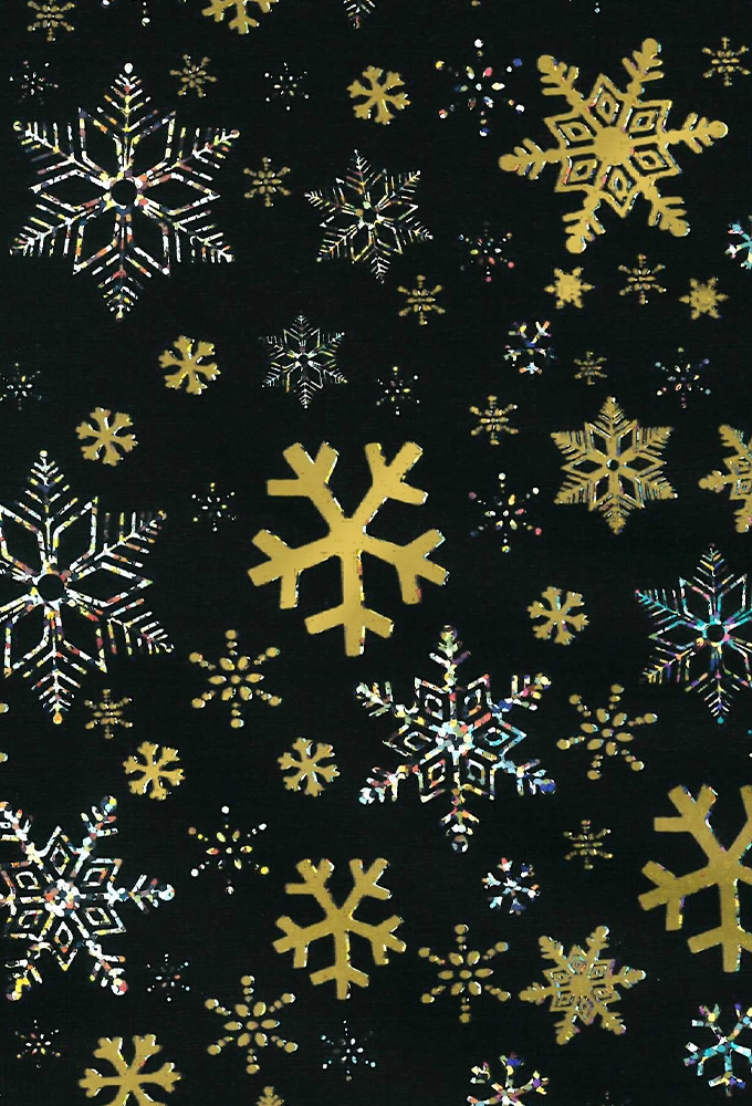 Kerstpapier Consumentenrollen Nordic Lights Snow Black 70cm x 1.5m 1st