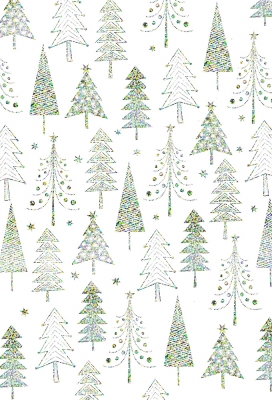 Kerstpapier Consumentenrollen Nordic Lights Tree White 70cm x 1.5m 1st