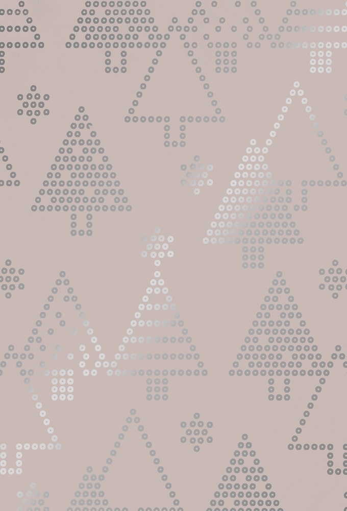 Kerstpapier Consumentenrollen Nordic Lights Tree Beige 70cm x 1.5m 1st