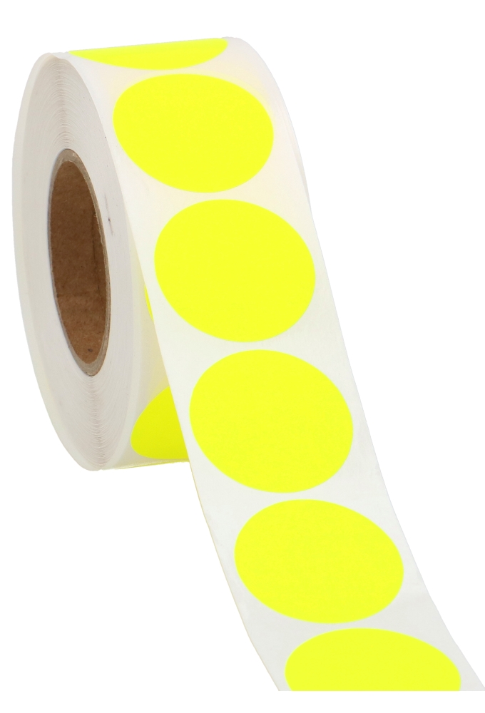 Etiketten Fluor Geel Sluiting Zegel Rond 3.5cm 1000stuks