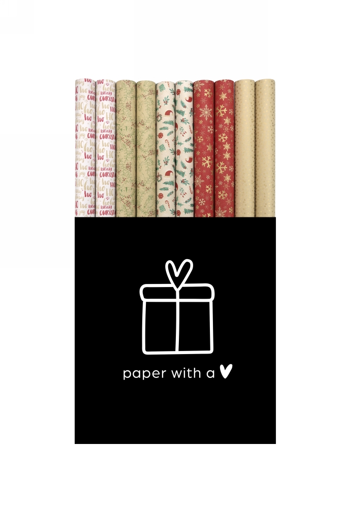 Kerstpapier Consumentenrollen Winter Garden Kraft 70cm x 2meter 1stuks