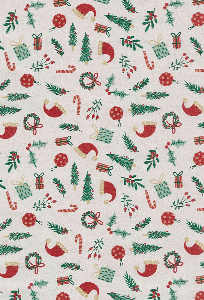 Kerstpapier Consumentenrollen Winter Kraft Xmas 70cm x 2meter 1stuks