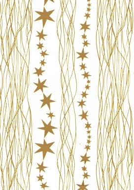 Kerstpapier Consumentenrollen Metallic Star Gold 70cm x 2m 1st