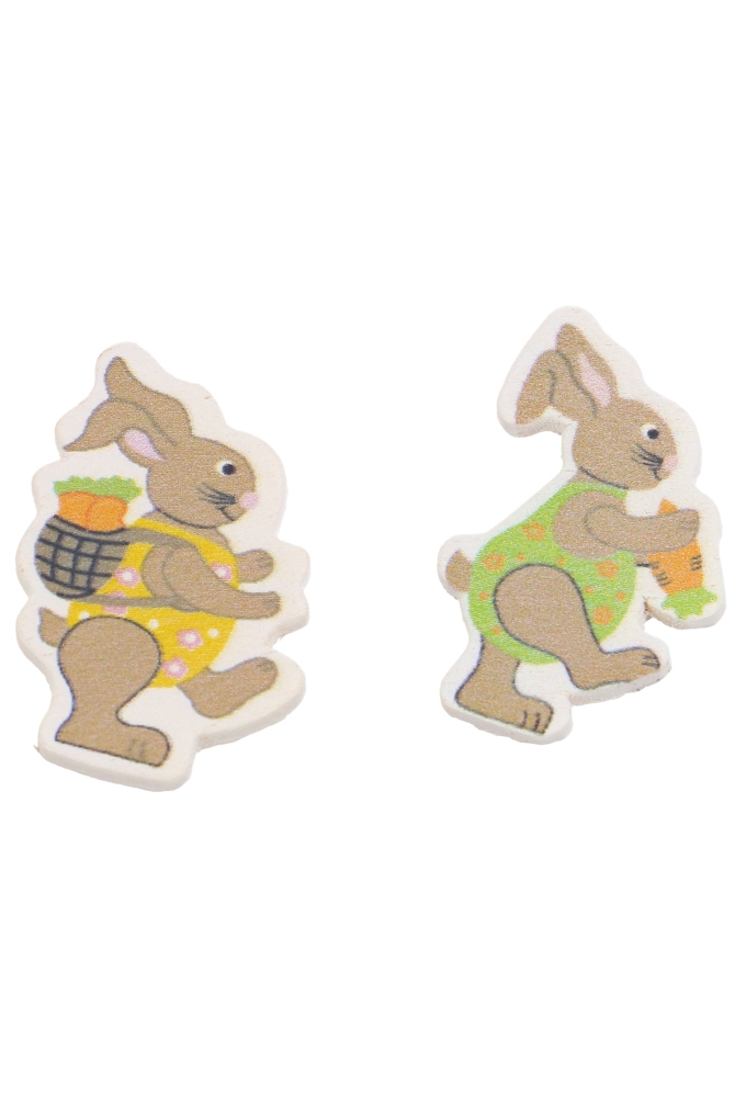 Houten Decoplakkers Haasje Met Plakker 3cm 100stuks