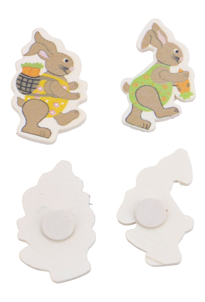 Houten Decoplakkers Haasje Met Plakker 3cm 100stuks