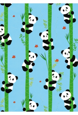 Kadopapier Consumentenrollen Everyday Kids Panda Blauw 70cm x 2m 1st