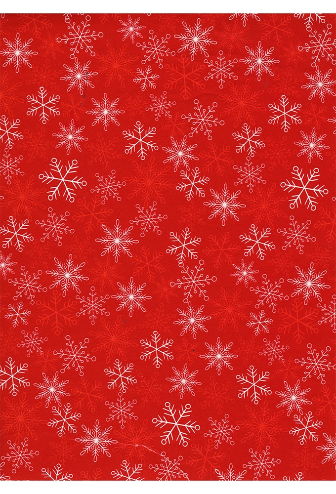 Kerstpapier Consumentenrollen Merry Christmas Red Snow 70cm x 2m 1st