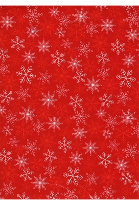 Kerstpapier Consumentenrollen Merry Christmas Red Snow 70cm x 2m 1st