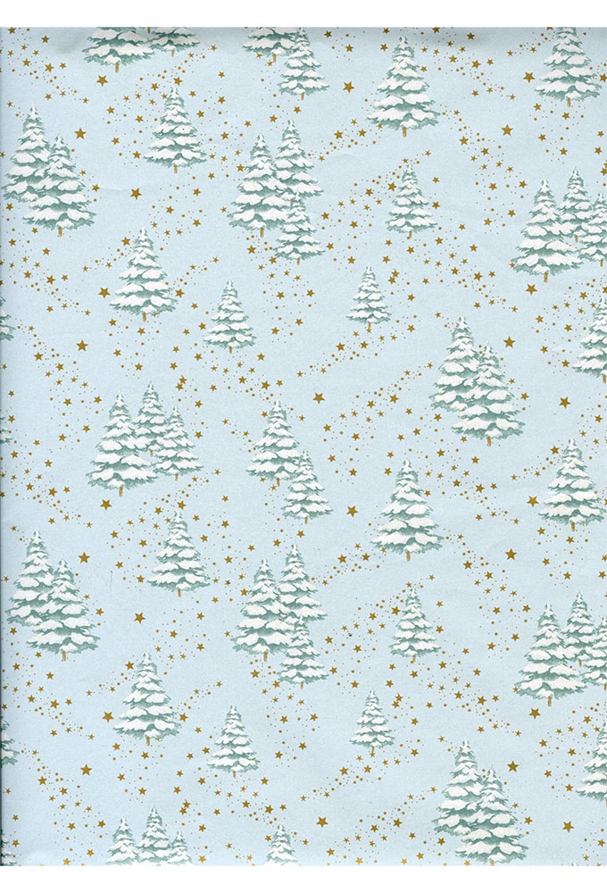 Kerstpapier Consumentenrollen Kerstmis Tree Blue 70cm x 2meter 1st