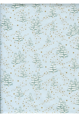 Kerstpapier Consumentenrollen Kerstmis Tree Blue 70cm x 2meter 1st