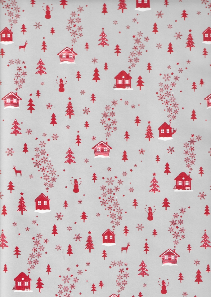 Kerstpapier Consumentenrollen Kerstmis Tree Rood 70cm x 2meter 1st