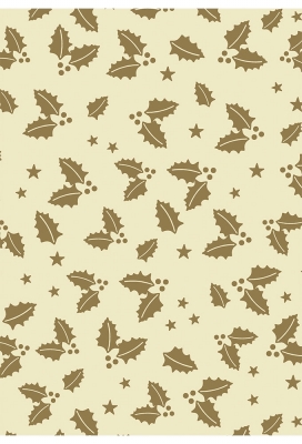 Kerstpapier Consumentenrollen Kerstmis Hulsttak Creme 70cm x 2meter 1