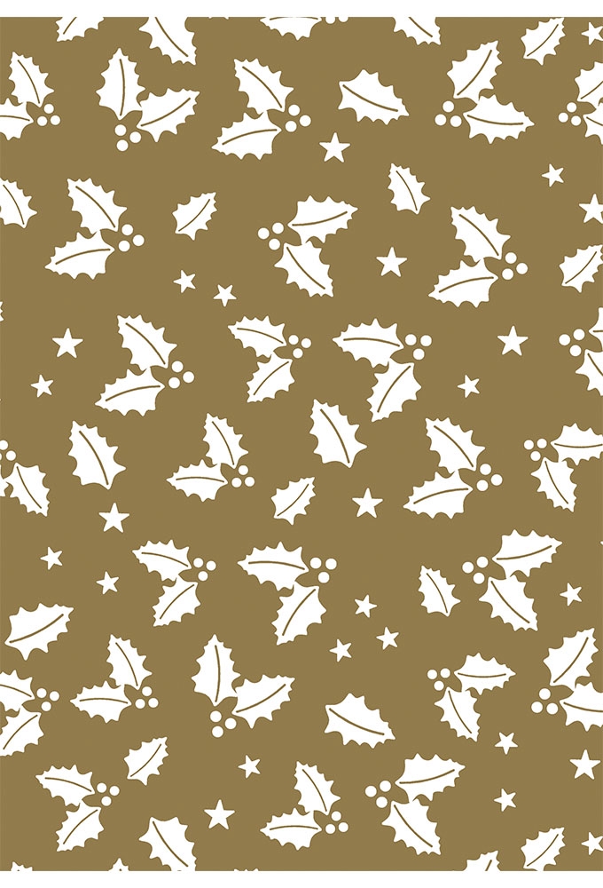 Kerstpapier Consumentenrollen Kerstmis Hulsttak Goud 70cm x 2meter 1s