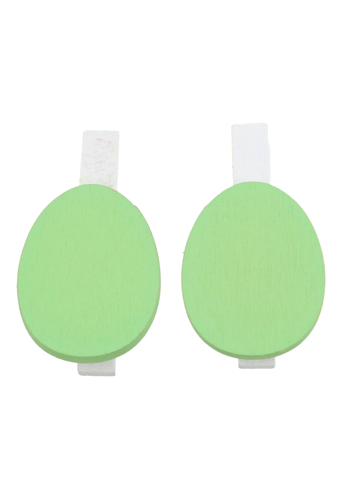 Houten Deco Witte Knijper Met Paasei Mint Groen 2.5 x 3.5cm 36stuks