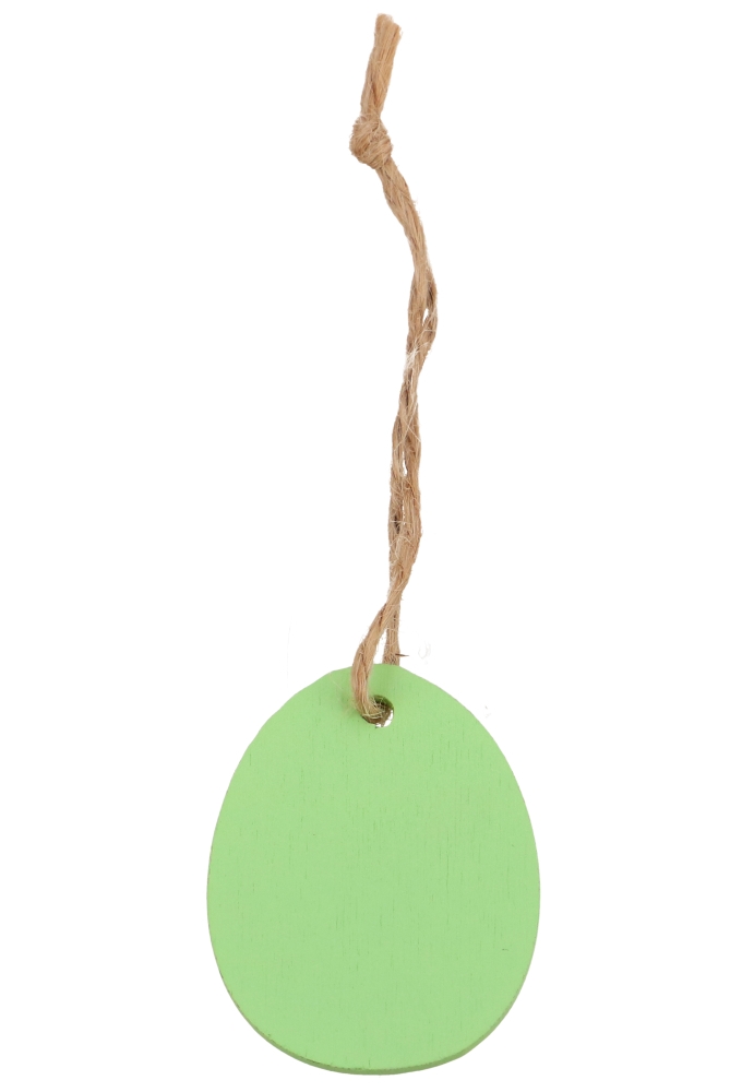 Houten Deco Easter Mint Groen Paas Ei & Koordje 4.5 x 3.5cm 36stuks