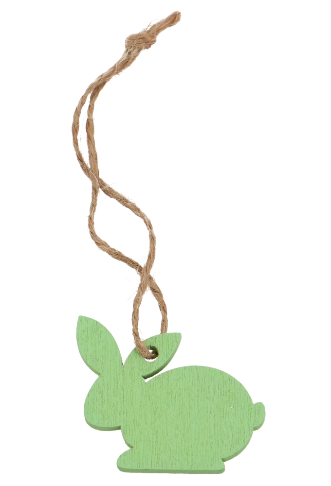 Houten Deco Haasje Groen & Koordje 3.5 x 3cm 36stuks