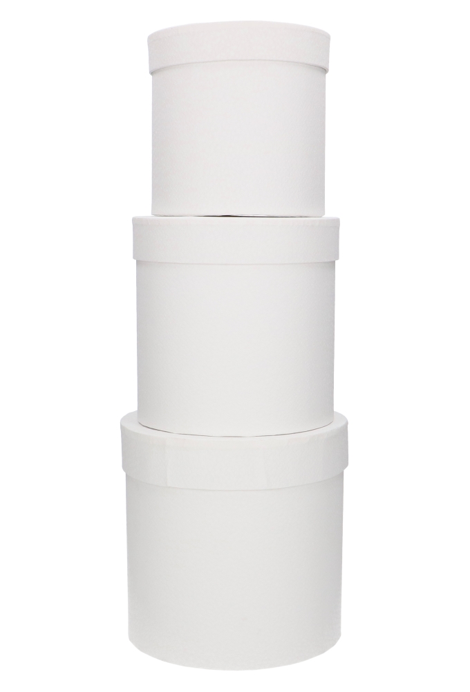 LUXE KANT & KLARE Flowerbox Latemar Wit Medium Rond Set van 3 stuks
