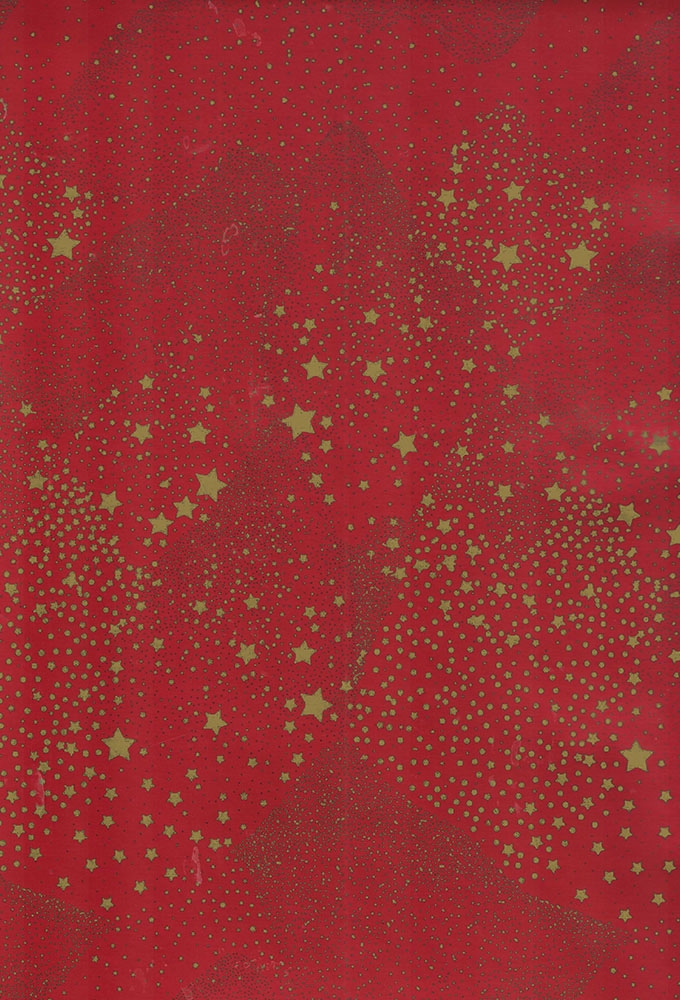 Kerstpapier Consumentenrollen Metallic Kerstmis Red Stars 70cm x 2m 1s