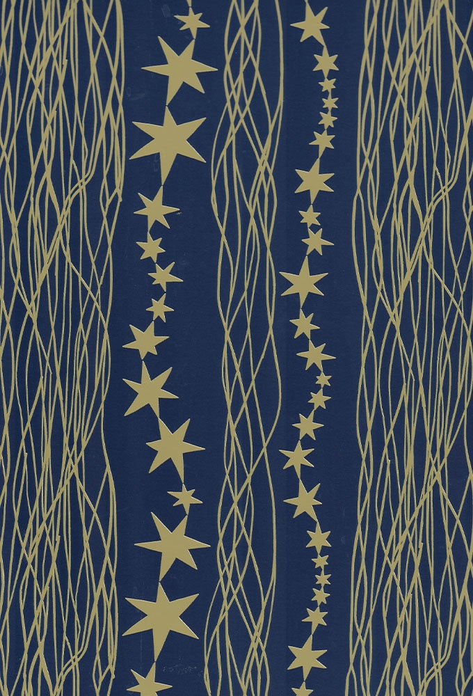 Kerstpapier Consumentenrollen Kerstmis Ster Blauw 70cm x 2meter 1stuks