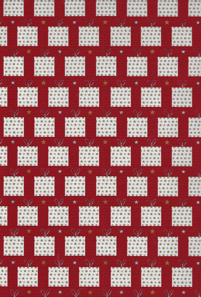 Kerstpapier Consumentenrollen Kerstmi Kado Rood 70cm x 2meter 1stuks